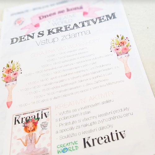  Den s Kreativem 2019 v Creative World - Narozeninový dům. Akvarelový workshop pro časopis Kreativ 21. 6. 2019 v Praze.