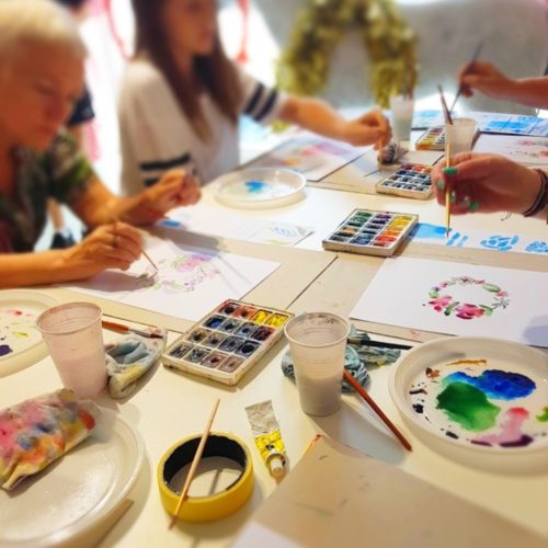  Den s Kreativem 2019 v Creative World - Narozeninový dům. Akvarelový workshop pro časopis Kreativ 21. 6. 2019 v Praze.